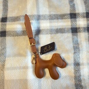 Brown Dog-Shaped Wristlet Keychain